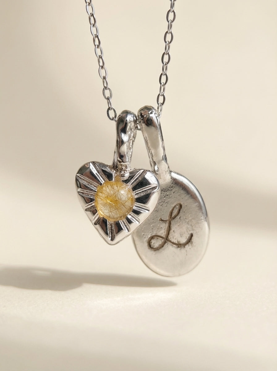 Pet Memory Amber Heart Pendant