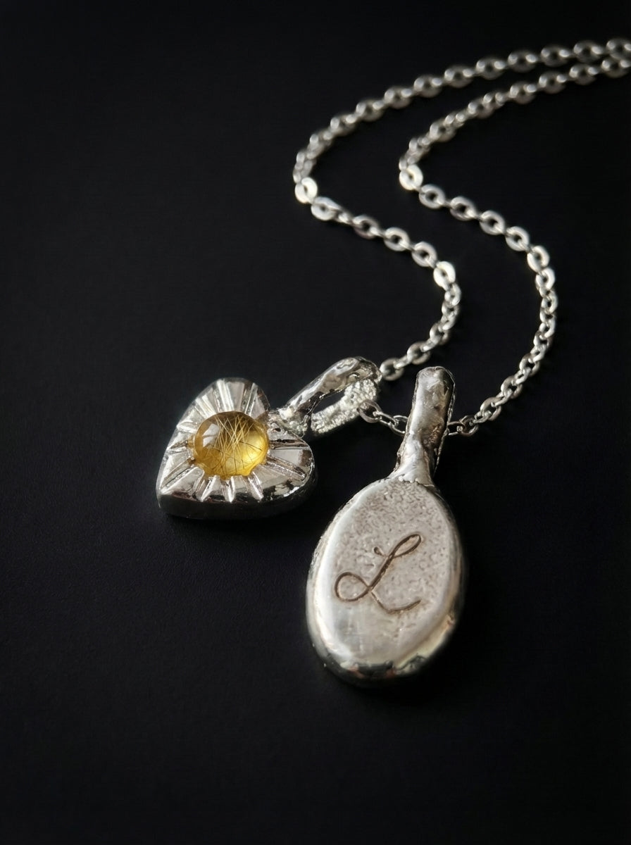 Pet Memory Amber Heart Pendant