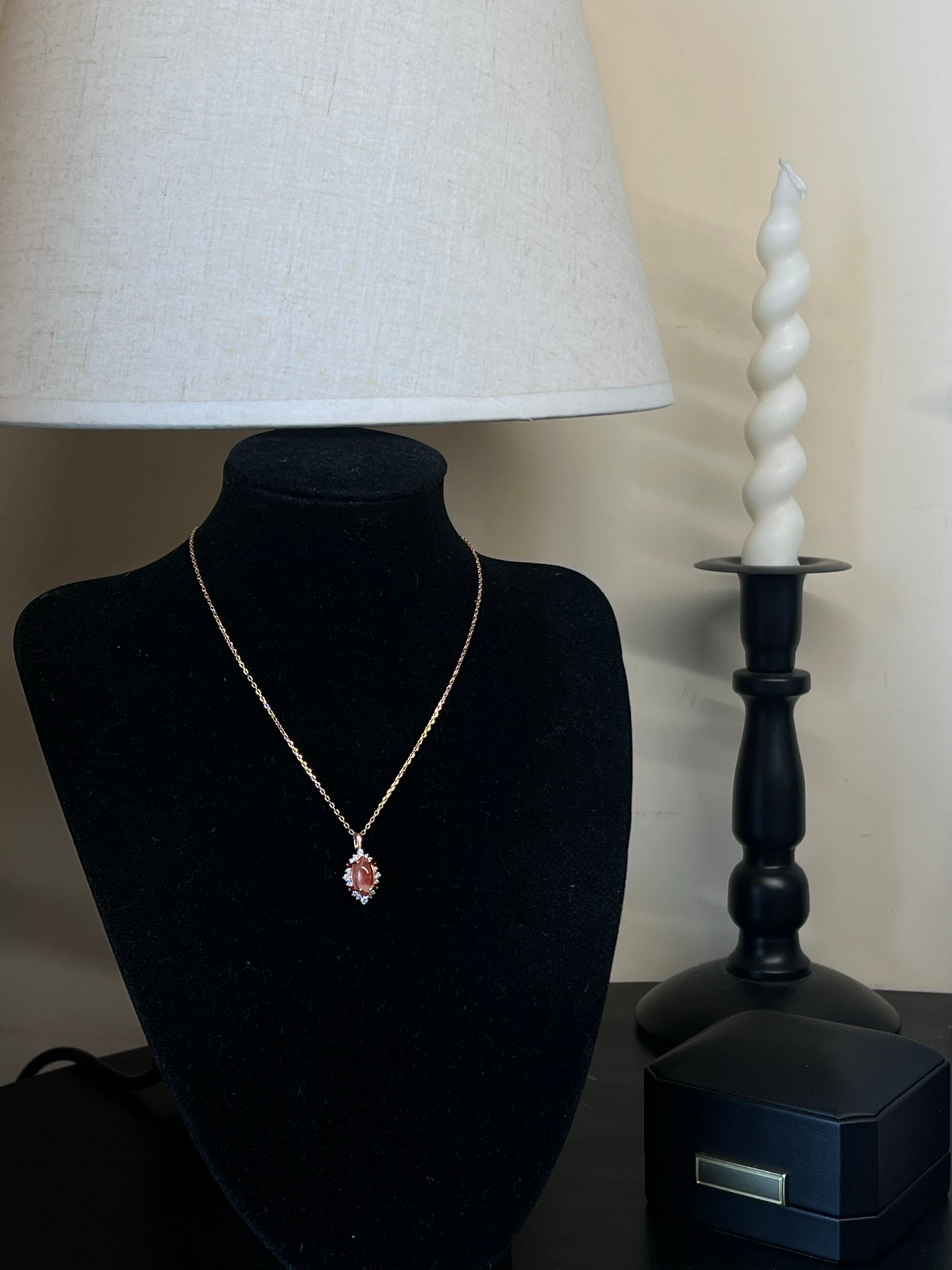 Luxury Custom Pet Hair Memorial Necklace with Ruby & Diamonds