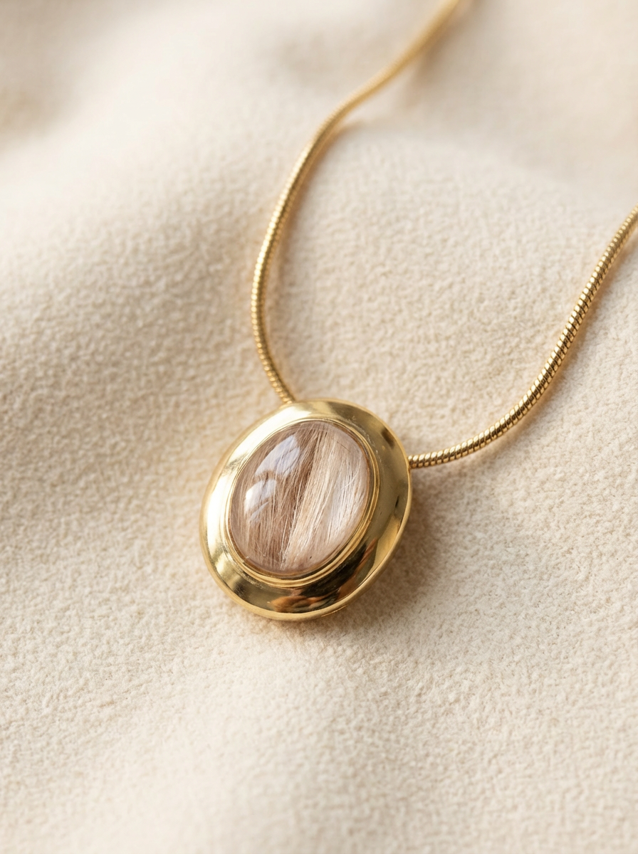 Pet Hair Oval Amber Necklace – Personalized Minimalist Keepsake Jewelry