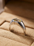 Pet Hair Marquise Amber Ring