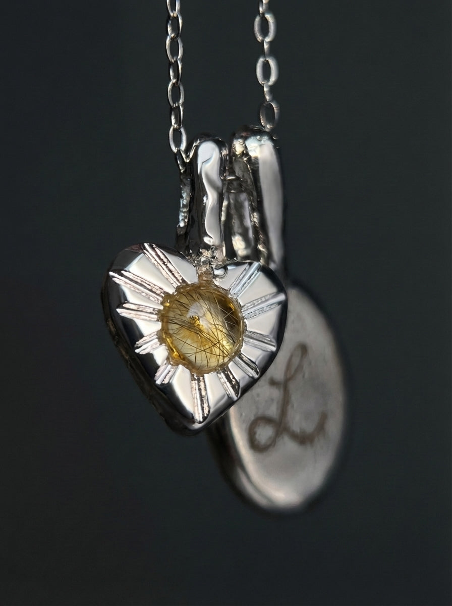 Pet Memory Amber Heart Pendant