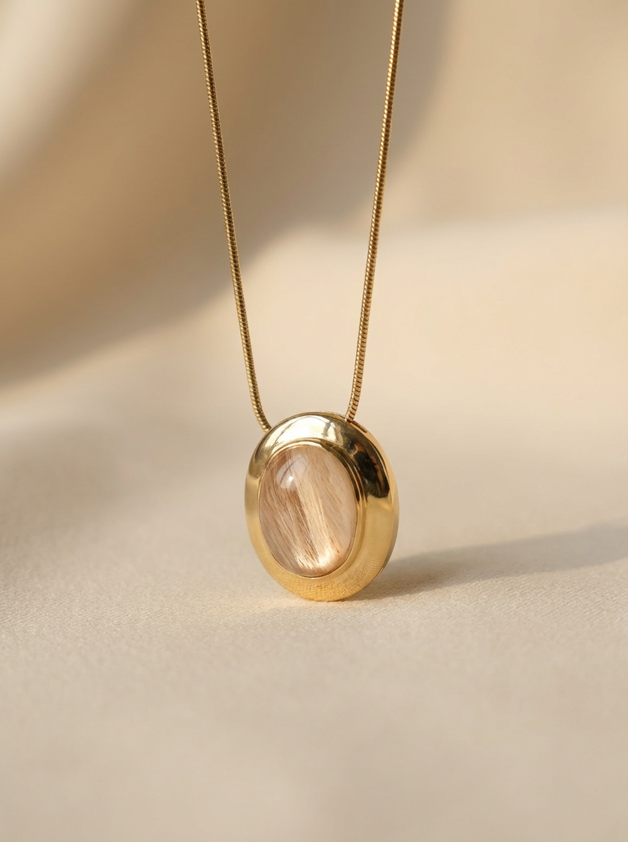 Pet Hair Oval Amber Necklace – Personalized Minimalist Keepsake Jewelry