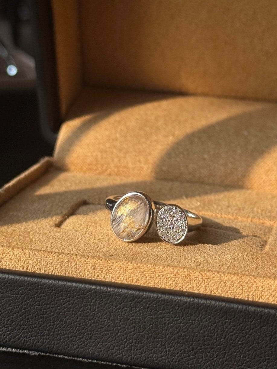 Pet Hair Memorial Ring with Zircon